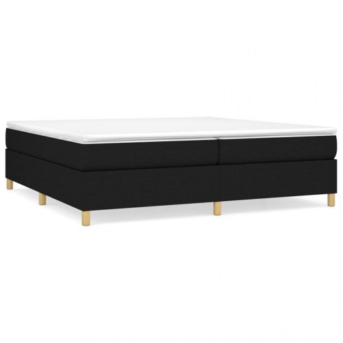 Kontinentalseng med madras 200 x 200 cm - stof, sort