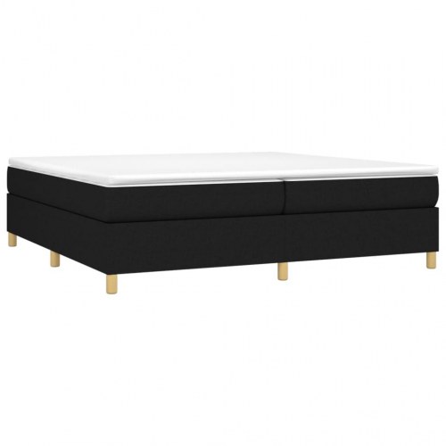 Kontinentalseng med madras 200 x 200 cm - stof, sort