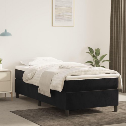Kontinentalseng med madras 80×200 cm - fløjl, sort