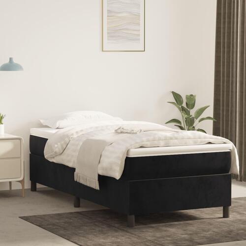 Kontinentalseng med madras 100x200 cm fløjl sort
