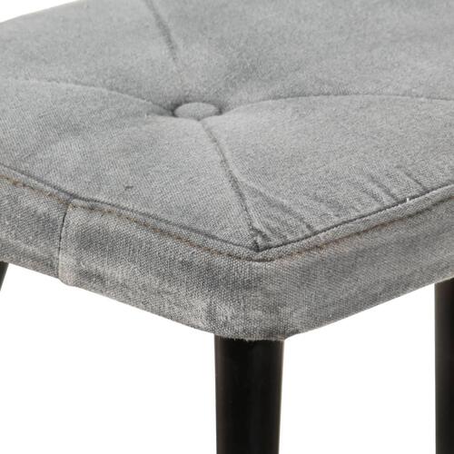 Lænestol med fodskammel vintagestil kanvas grå