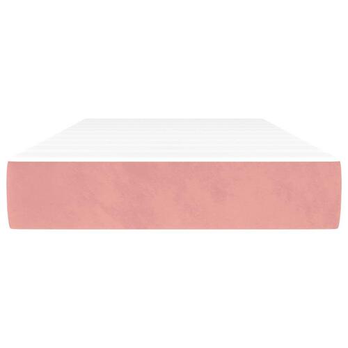 Springmadras med pocketfjedre 90x200x20 cm fløjl pink