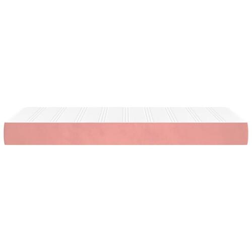 Springmadras med pocketfjedre 90x200x20 cm fløjl pink
