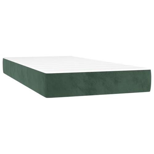 Springmadras med pocketfjedre 100x200x20 cm fløjl mørkegrøn