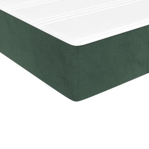 Springmadras med pocketfjedre 100x200x20 cm fløjl mørkegrøn