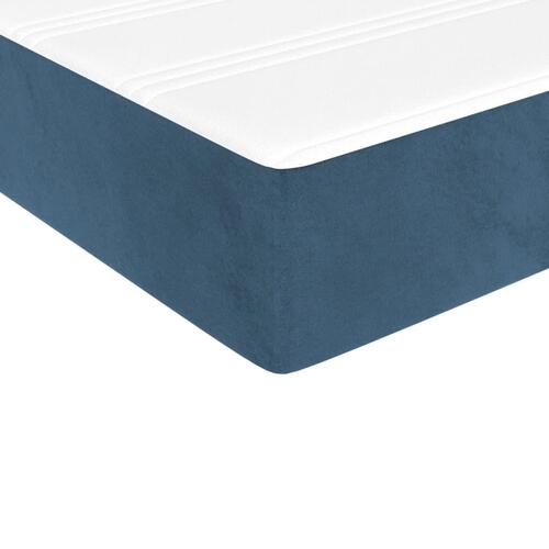 Springmadras med pocketfjedre 100x200x20 cm fløjl mørkeblå