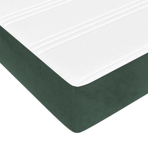 Springmadras med pocketfjedre 120x200x20 cm fløjl mørkegrøn