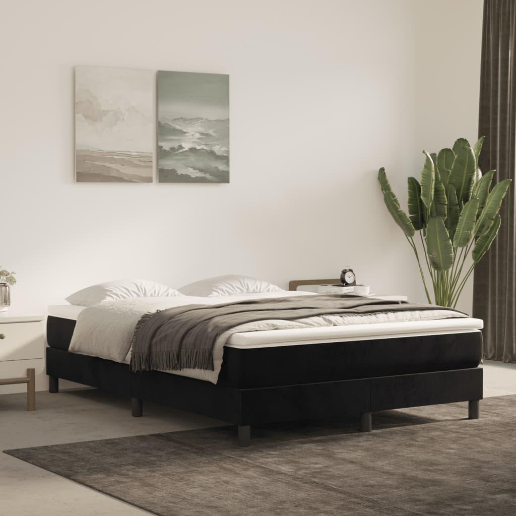 Springmadras med pocketfjedre 140x190x20 cm fløjl sort