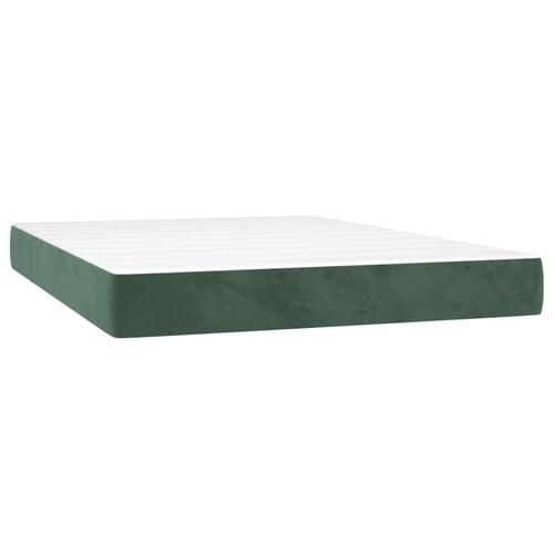 Springmadras med pocketfjedre 140x190x20 cm fløjl mørkegrøn