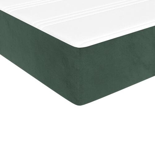 Springmadras med pocketfjedre 140x190x20 cm fløjl mørkegrøn