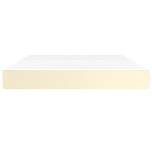 Springmadras med pocketfjedre 140x200x20 cm kunstlæder creme