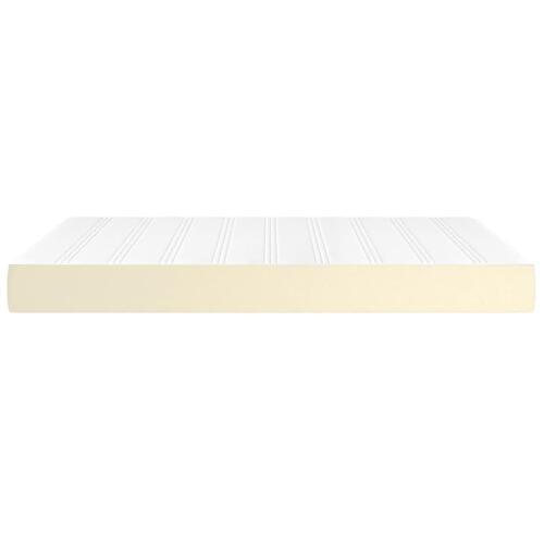 Springmadras med pocketfjedre 140x200x20 cm kunstlæder creme