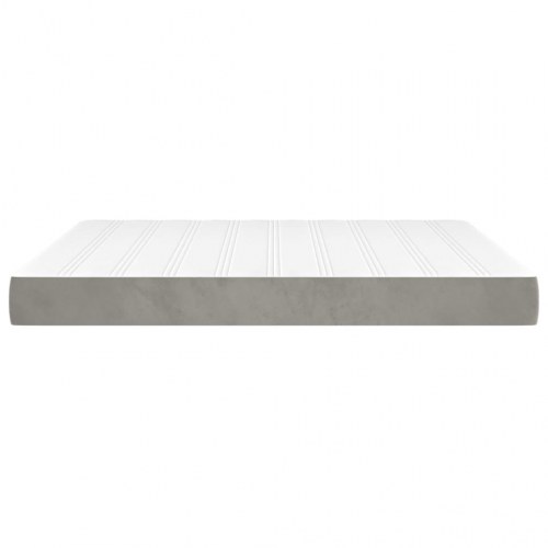 Springmadras med pocketfjedre - medium 160×200×20 cm, fløjl lysegrå