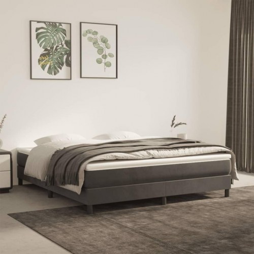 Springmadras med pocketfjedre - medium 160×200×20 cm, fløjl mørkegrå