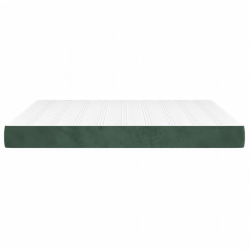 Springmadras med pocketfjedre - medium 180×200×20 cm, fløjl mørkegrøn