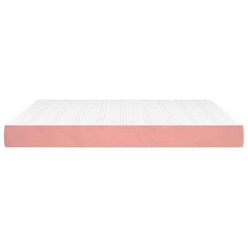 Springmadras med pocketfjedre 180x200x20 cm fløjl lyserød