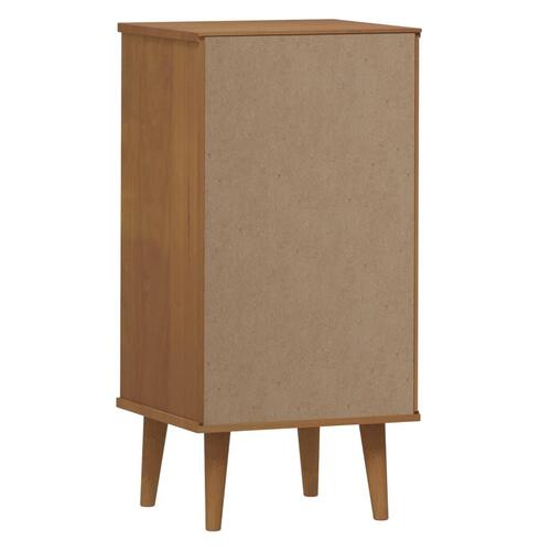Kommode MOLDE 40x35x82 cm massivt fyrretræ brun