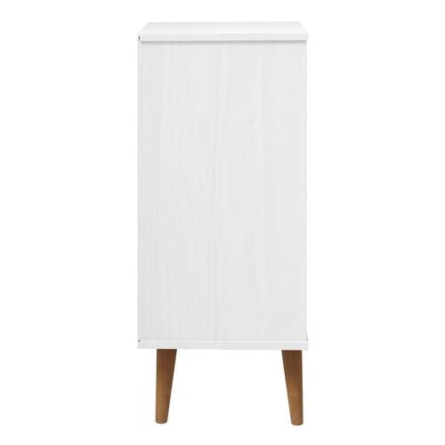 Kommode MOLDE 40x35x82 cm massivt fyrretræ hvid