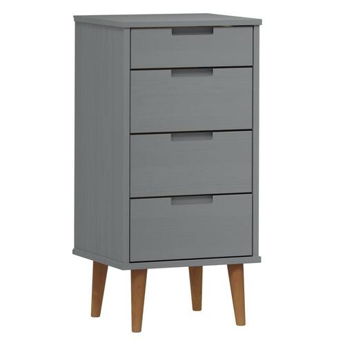 Kommode MOLDE 40x35x82 cm massivt fyrretræ grå