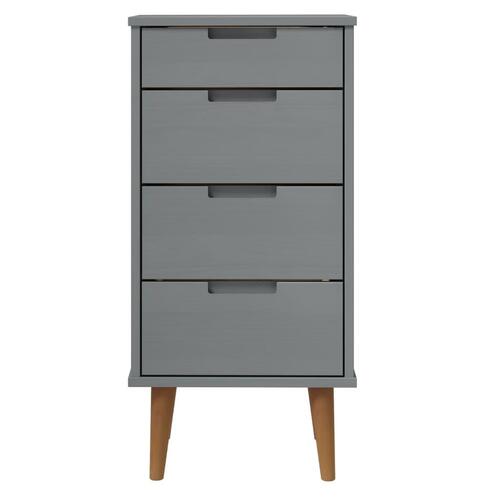 Kommode MOLDE 40x35x82 cm massivt fyrretræ grå