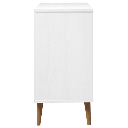 Kommode MOLDE 80x40x80 cm massivt fyrretræ hvid