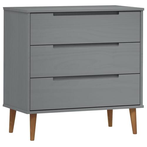 Kommode MOLDE 80x40x80 cm massivt fyrretræ grå