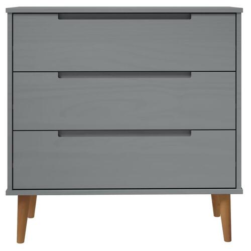 Kommode MOLDE 80x40x80 cm massivt fyrretræ grå