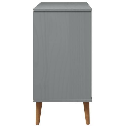 Kommode MOLDE 80x40x80 cm massivt fyrretræ grå
