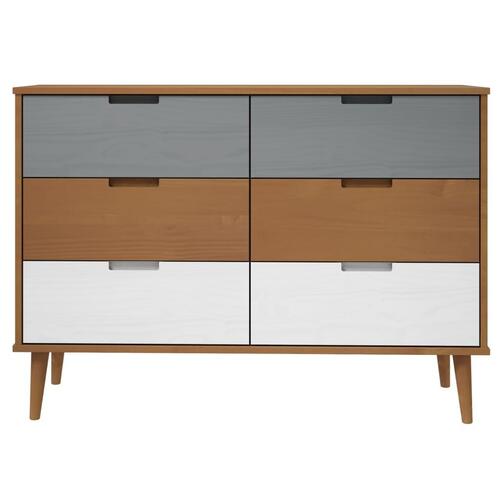 Sengebord MOLDE 113x40x80 cm massivt fyrretræ brun