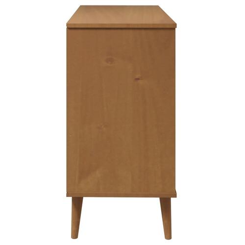 Sengebord MOLDE 113x40x80 cm massivt fyrretræ brun