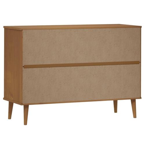 Sengebord MOLDE 113x40x80 cm massivt fyrretræ brun