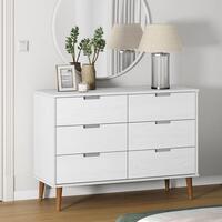 Sengebord MOLDE 113x40x80 cm massivt fyrretræ hvid