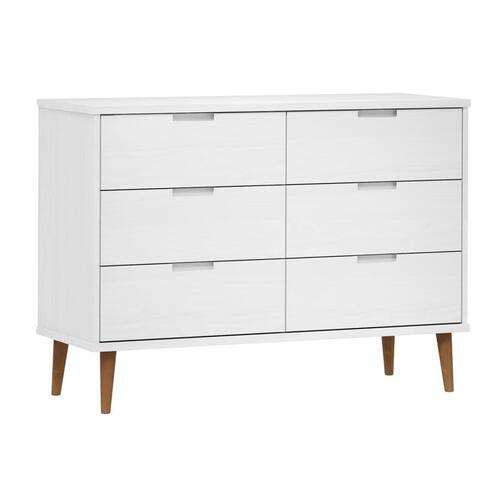 Sengebord MOLDE 113x40x80 cm massivt fyrretræ hvid