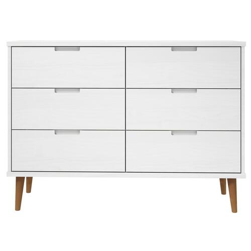 Sengebord MOLDE 113x40x80 cm massivt fyrretræ hvid