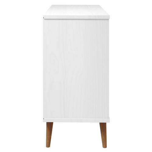Sengebord MOLDE 113x40x80 cm massivt fyrretræ hvid