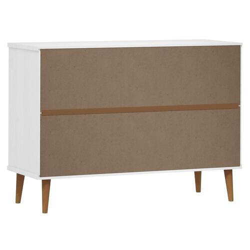 Sengebord MOLDE 113x40x80 cm massivt fyrretræ hvid