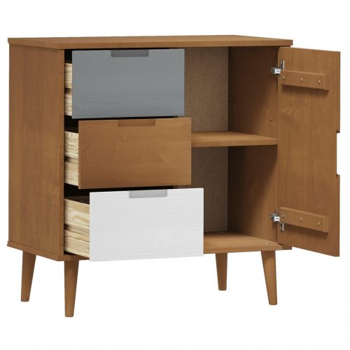 Skænk MOLDE 76,5x40x80 cm massivt fyrretræ brun