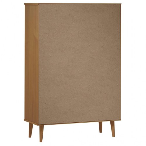 Bogreol MOLDE 90x35x133,5 cm massivt fyrretræ brun