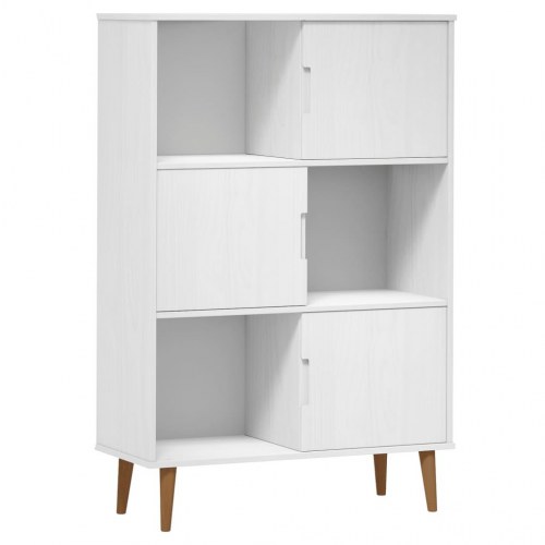 Bogreol MOLDE 90x35x133,5 cm massivt fyrretræ hvid
