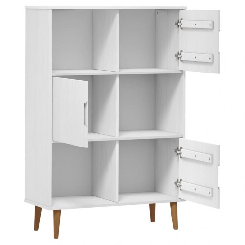 Bogreol MOLDE 90x35x133,5 cm massivt fyrretræ hvid
