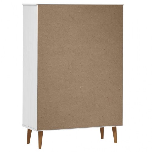 Bogreol MOLDE 90x35x133,5 cm massivt fyrretræ hvid