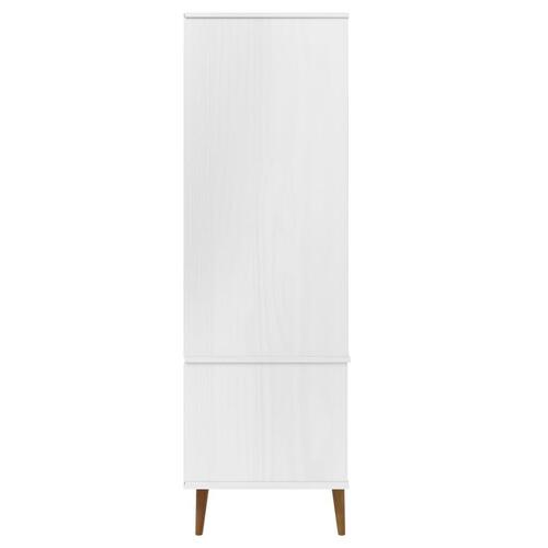 Klædeskab 90x55x175 cm massivt fyrretræ hvid