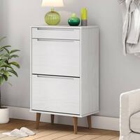 Skoskab MOLDE 59,5x35x103 cm massivt fyrretræ hvid