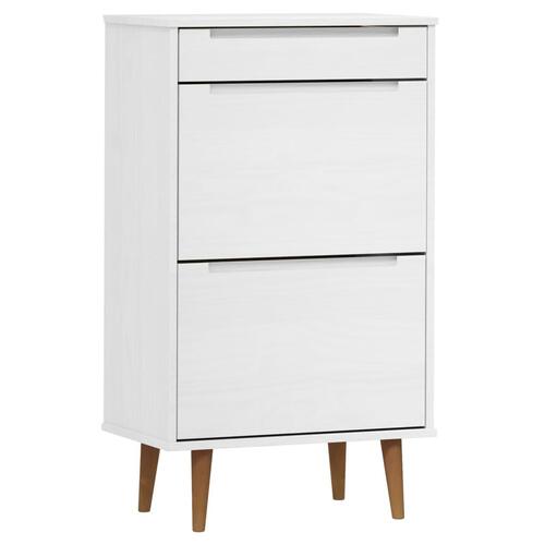 Skoskab MOLDE 59,5x35x103 cm massivt fyrretræ hvid