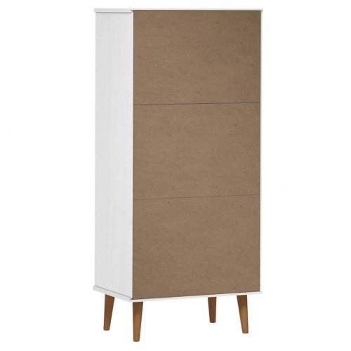 Bogreol MOLDE 60x35x133,5 cm massivt fyrretræ hvid