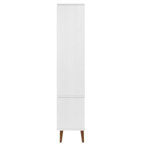 Vitrineskab MOLDE 90x35x175 cm massivt fyrretræ hvid