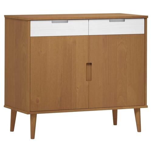 Skænk MOLDE 90x40x80 cm massivt fyrretræ brun