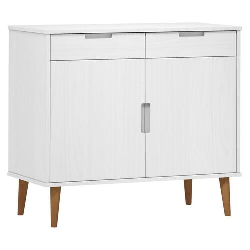 Skænk MOLDE 90x40x80 cm massivt fyrretræ hvid