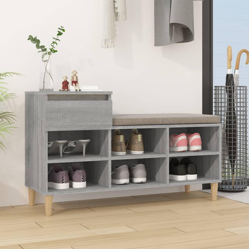 Skoskab 102x36x60 cm konstrueret træ grå sonoma-eg billede