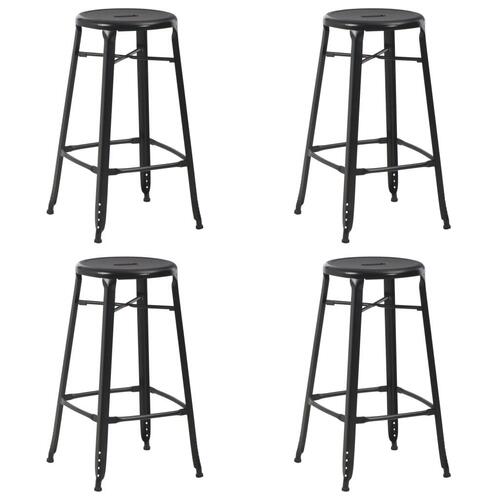 Barstole 4 stk. stål sort